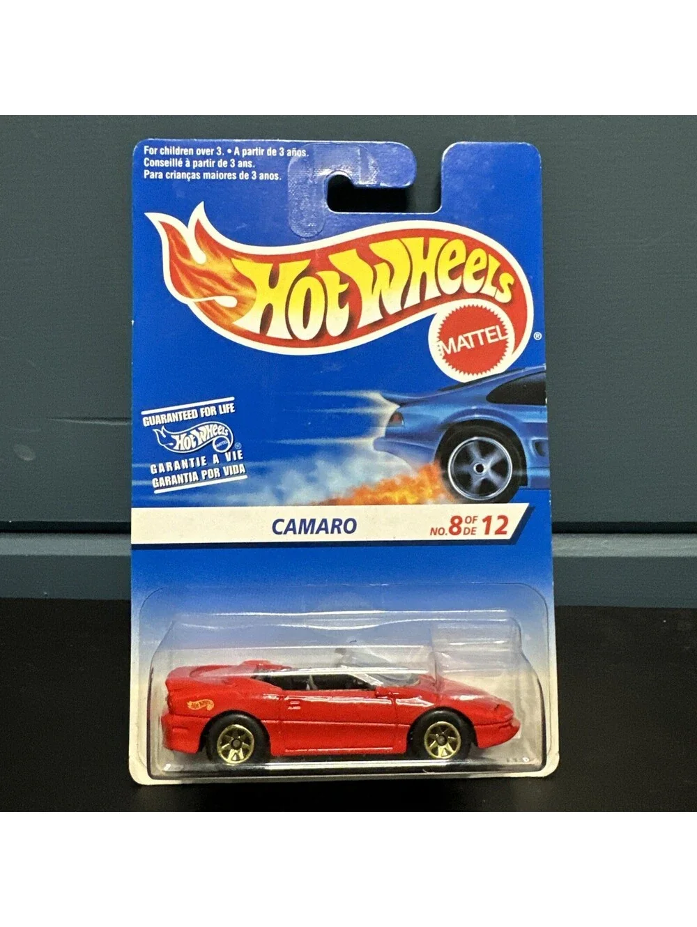 1995 Hot Wheels CAMARO Convertible 8/12 Red w/Gold 7 Spoke Wheels